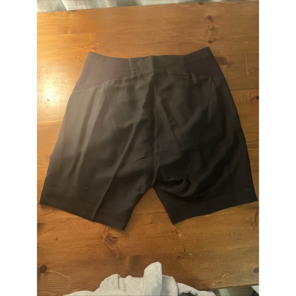 HELMUT LANG WOMENS BLACK COTTON MODAL BLEND CUFFED ELASTIC SHORTS Size 6 - Picture 10 of 12